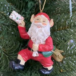 Santa El f Special Delivery Ornament